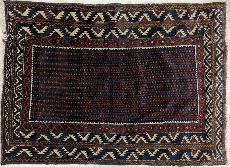 PETIT TAPIS rectangulaire en laine polychrome...