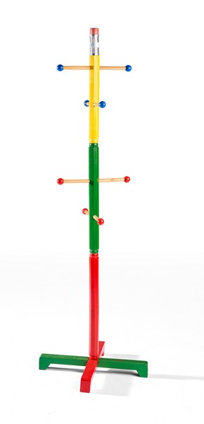 PORTE-MANTEAUX crayon en bois polychrome...