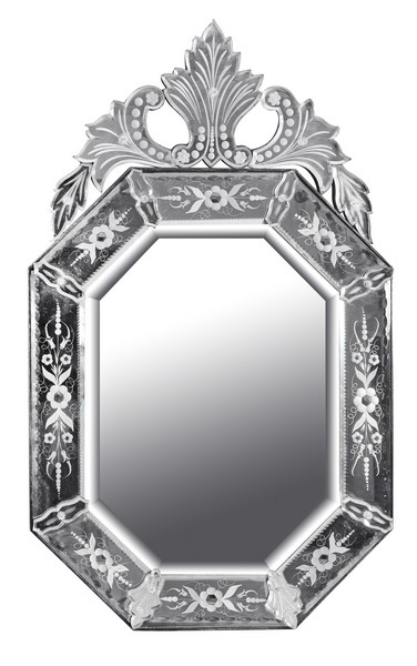 MIROIR dit de Venise, de forme octogonale...