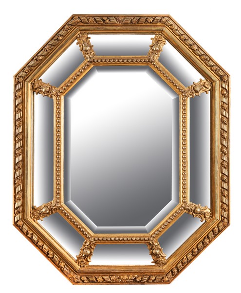 MIROIR octogonal à parecloses, le central...