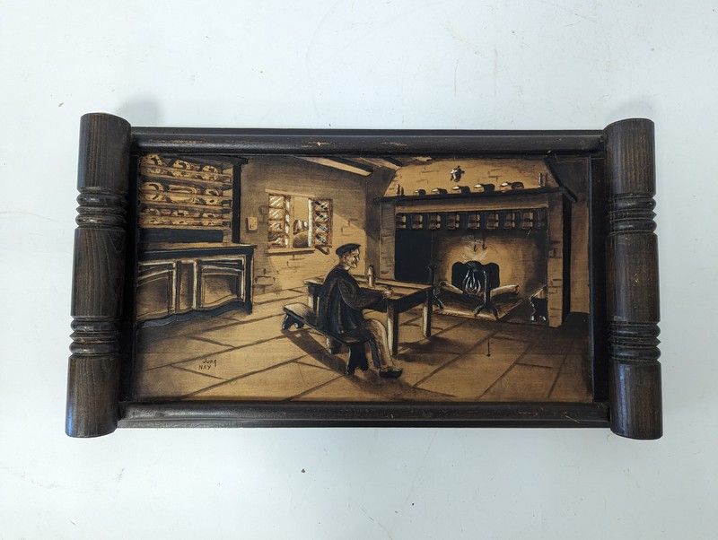 [BEARN] PLATEAU rectangulaire en bois, à...