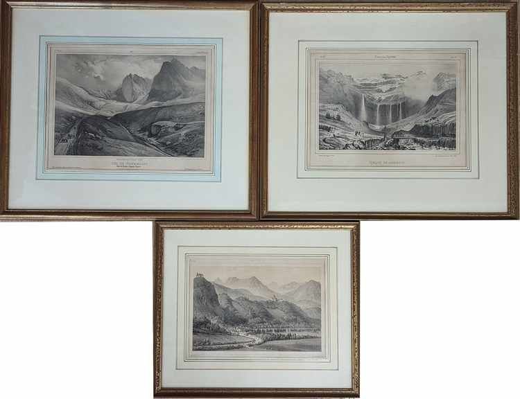 TROIS lithographies représentant le cirque...
