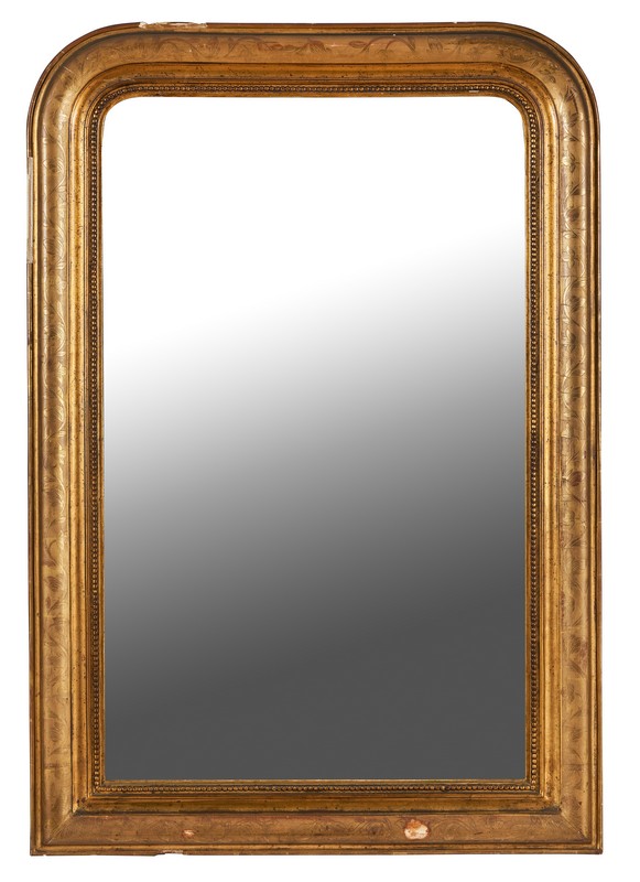 MIROIR de cheminée, cintré en partie haute,...