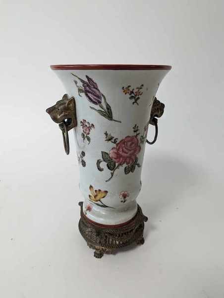 VASE rouleau à col évasé en céramique craquelée...