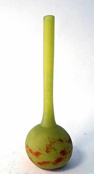 VASE en verre marmoréen jaune et orange,...