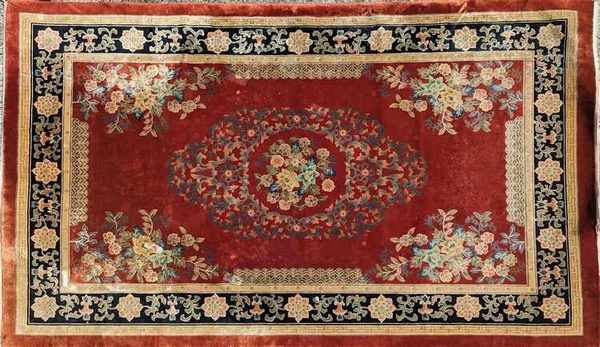 TAPIS rectangulaire en laine polychrome à...