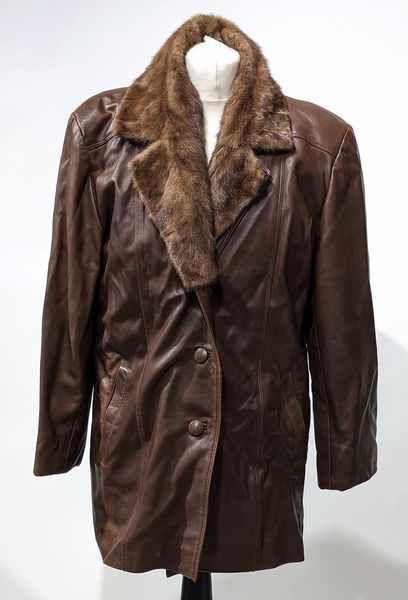 VESTE en cuir d'agneau à doublure amovible...