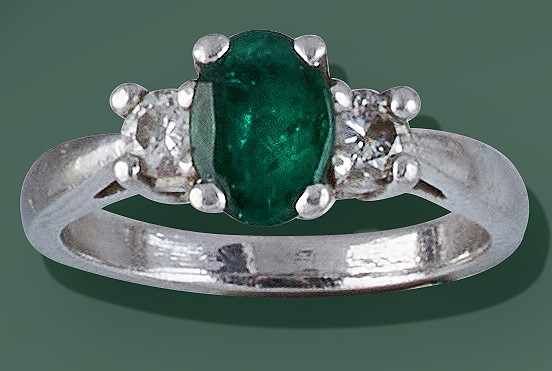BAGUE en or gris (750) ornée de deux diamants...