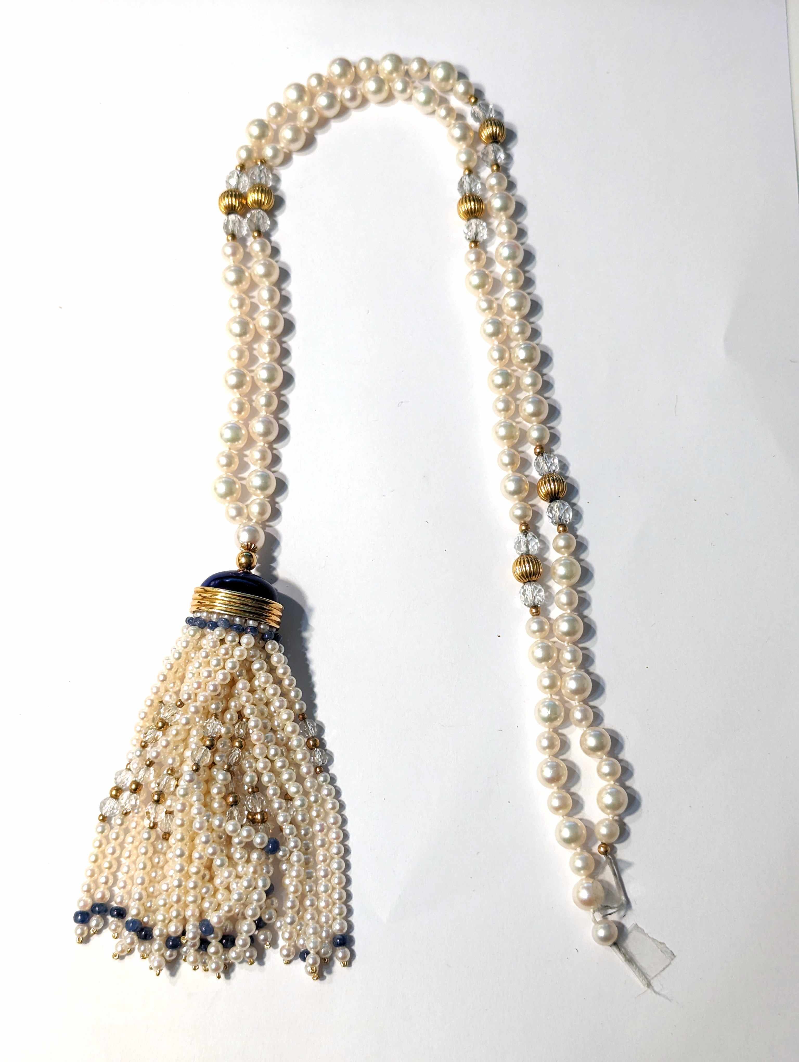 SAUTOIR PERLES DE CULTURE (AKOYA Japon) alternées...