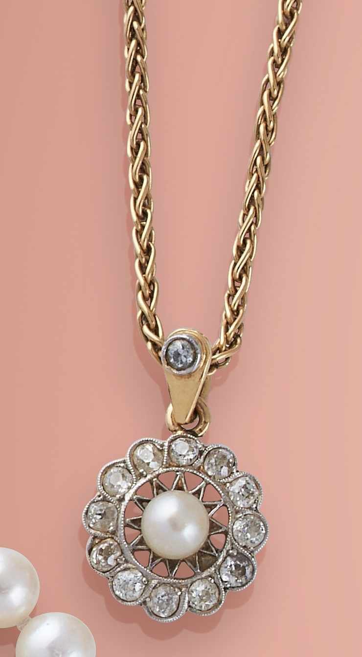 COLLIER avec chaîne en or jaune (750) et...