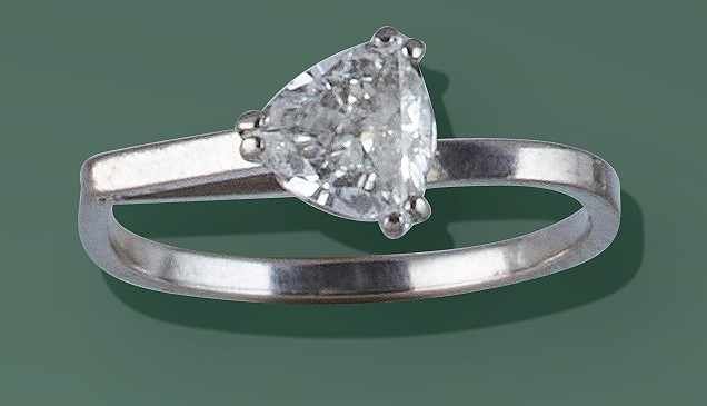 SOLITAIRE en or gris (750) avec diamant troïdia...