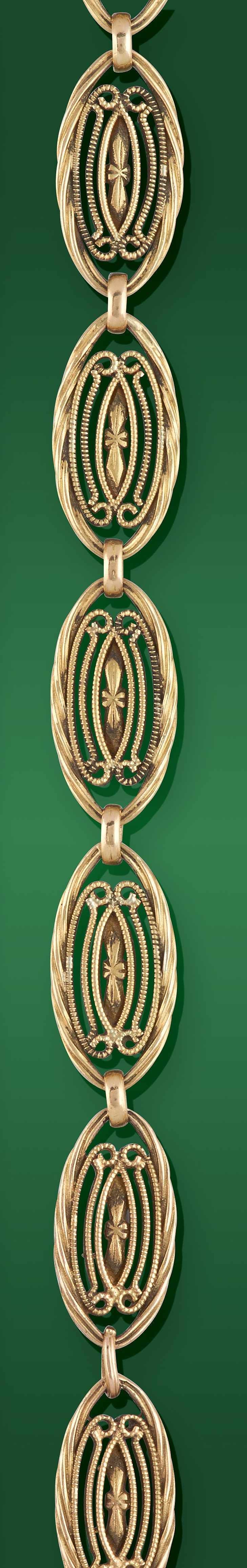COLLIER en or jaune (750) à maillons ovales...