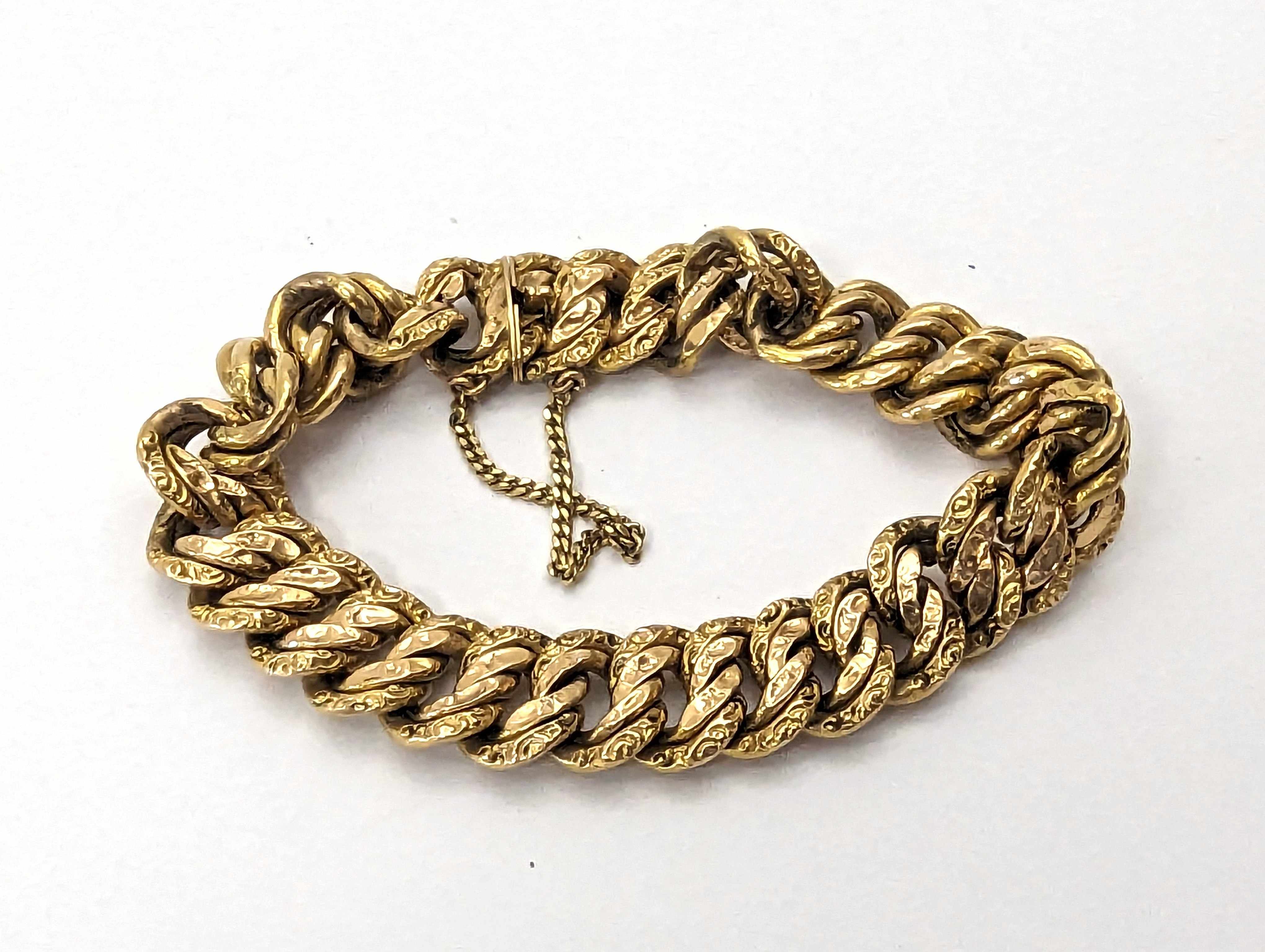 BRACELET SOUPLE en or jaune (750) à maillons...