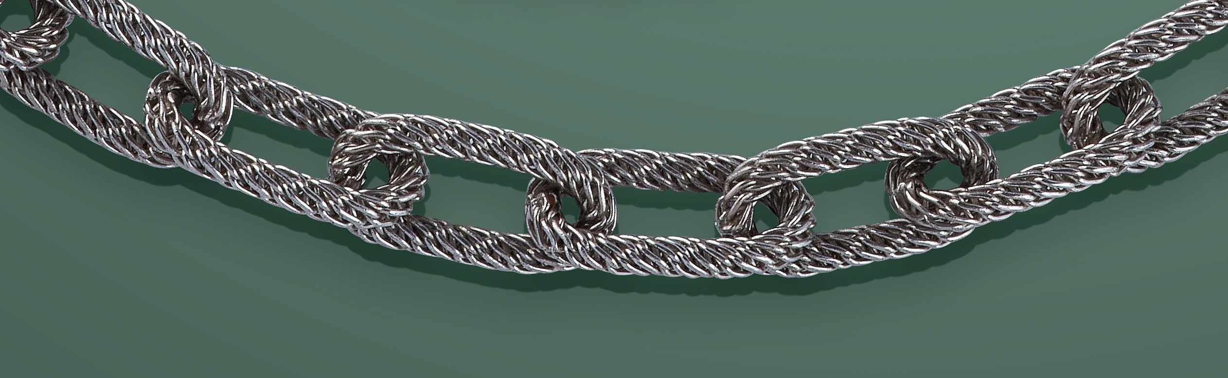 BRACELET en or gris (750), maillons ovales...