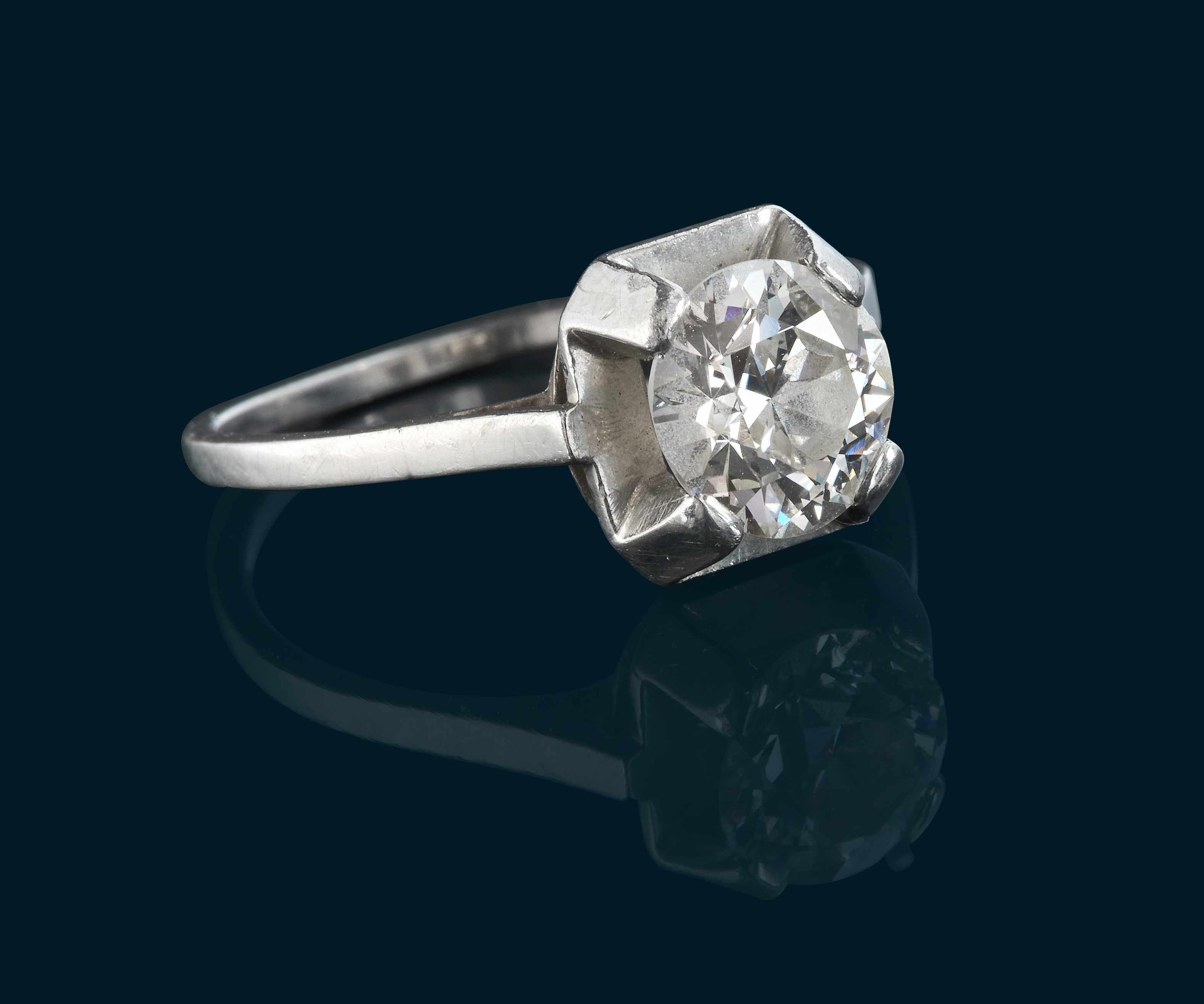 SOLITAIRE en platine (850) et son diamant...