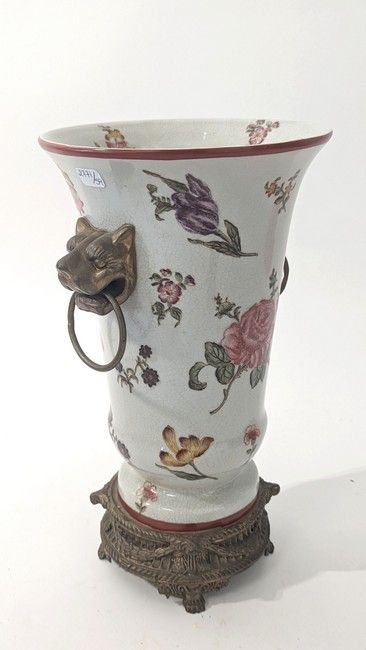 VASE rouleau à col évasé en céramique craquelée...