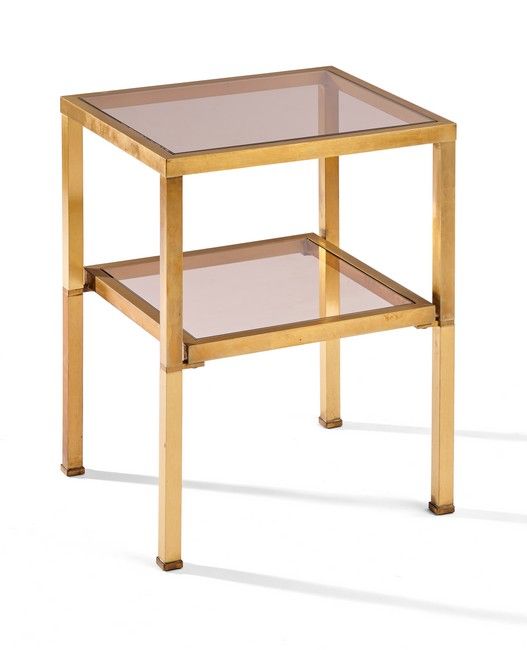 DEUX TABLES BASSES RECTANGULAIRES, en bronze...