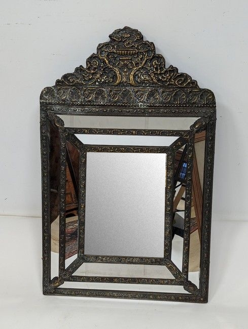 MIROIR rectangulaire à parcloses en laiton...