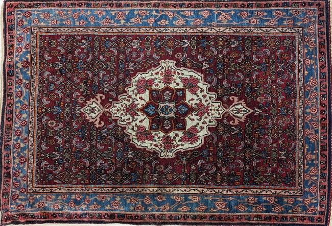 TAPIS rectangulaire en velours de laine à...