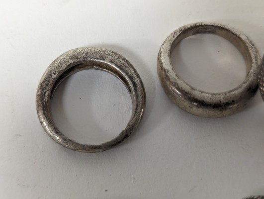 LOT DE BAGUES en argent (800).