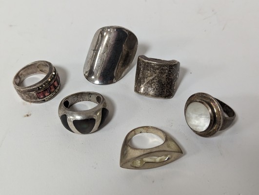 LOT DE 6 BAGUES en argent (925)