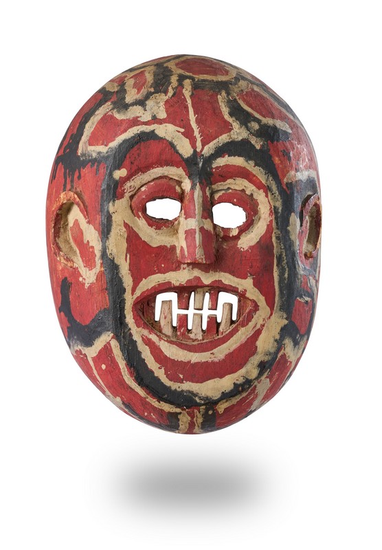 MASQUE DE GARDIEN ou de Chamane aux peintures...