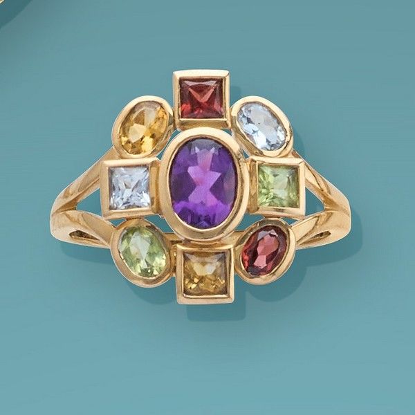 BAGUE tutti frutti en or (750) à motif de...