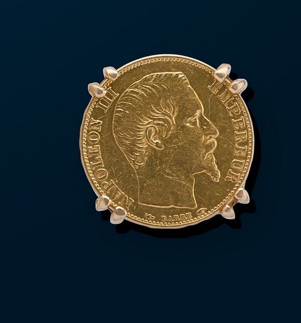 BAGUE en or (750) ornée d'un 20 F or Napoléon...