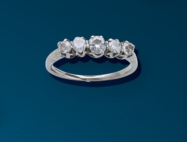 BAGUE JARRETIERE en or gris (750) avec rang...