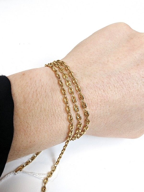 COLLIER en or (585) à maille petit grain...