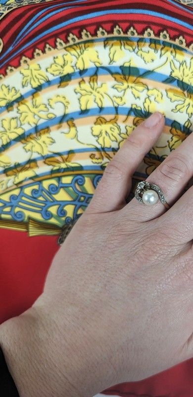 BAGUE type Toi & Moi, en or (750) avec petit...