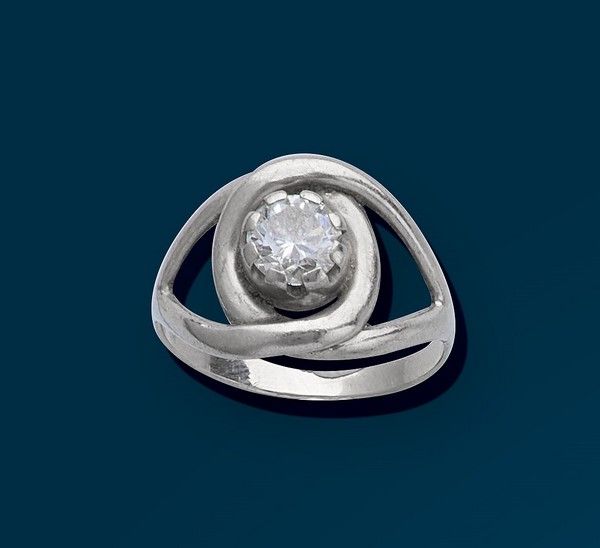 SOLITAIRE en or gris (750) retenant d'un...