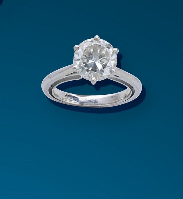 SOLITAIRE en or gris (750) serti d'un diamant...
