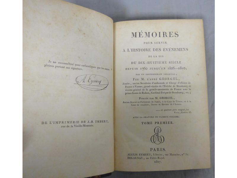 Les Mémoires de l'Abbé GEORGEL pour servir...