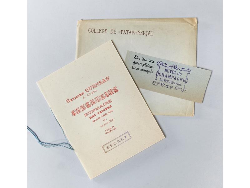 [PATAPHYSIQUE] QUENEAU (R.) :  Inventaire...