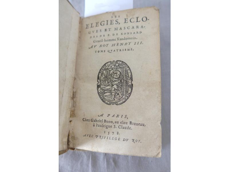 RONSARD (P.de): Les élégies. Buon, 1578.