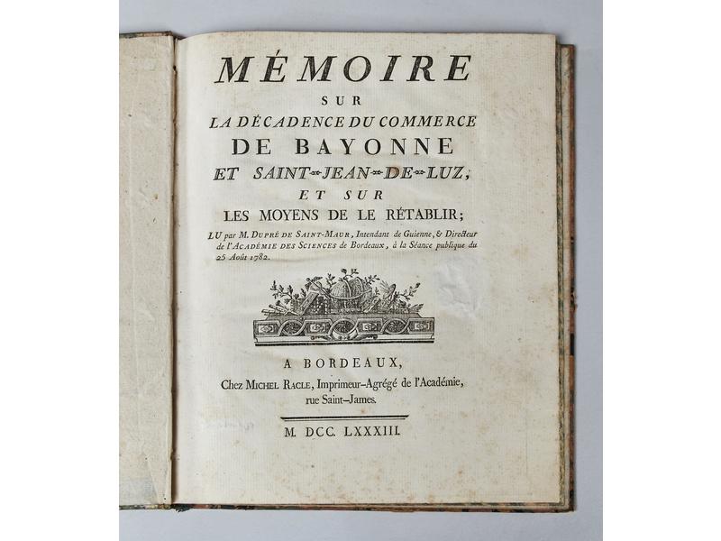 DUPRE DE SAINT-MAUR : Mémoire sur la décadence...