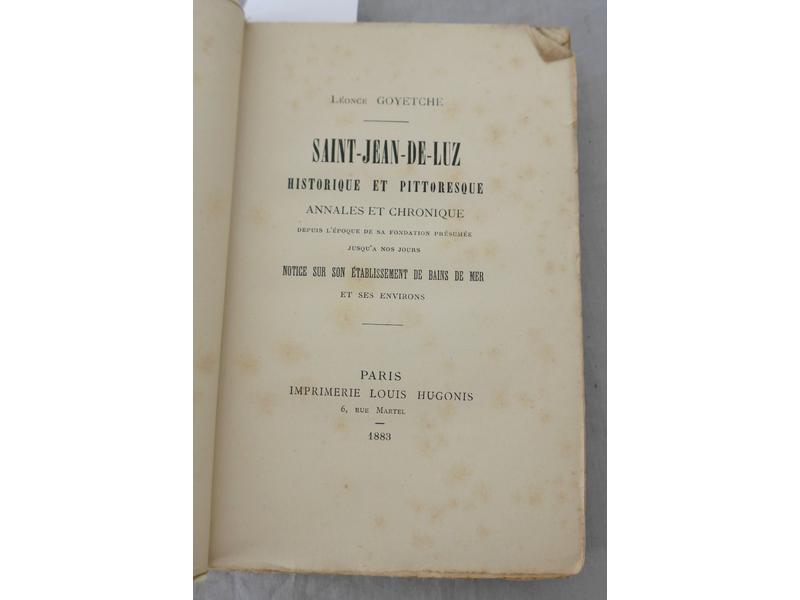 GOYETCHE (L.) : Saint-Jean-de-Luz historique...