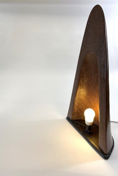 GRANDE LAMPE en palmier de forme troncon...