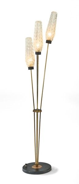 LAMPADAIRE DE PARQUET en métal doré et laqué...