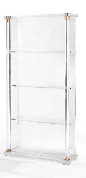 ÉTAGERE rectangulaire en plexiglas et métal...