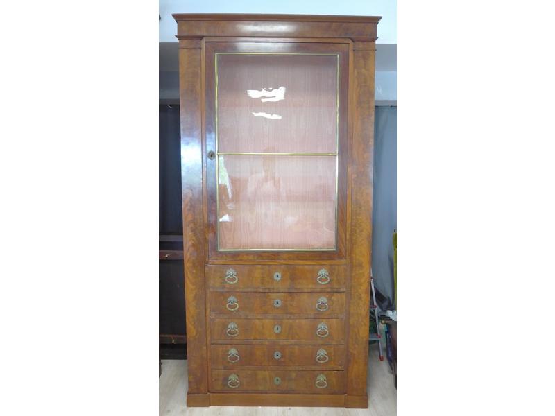 VITRINE BIBLIOTHEQUE rectangulaire en acajou...