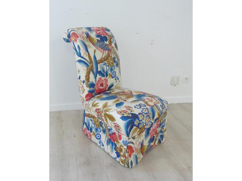 CHAISE CHAUFFEUSE à dossier renversé, pieds...
