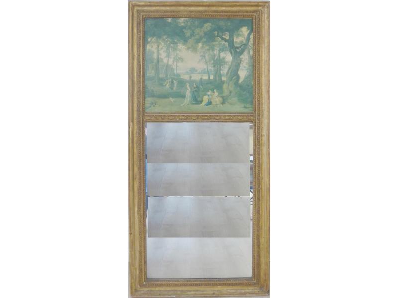 TRUMEAU rectangulaire cadre en bois et stuc...