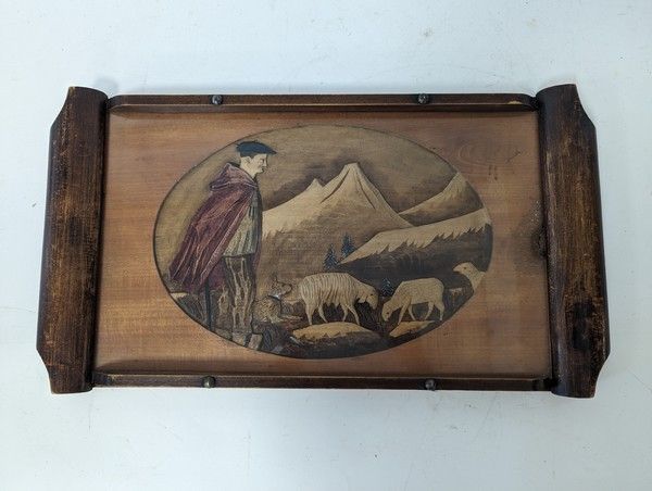 [PYRÉNÉES] PLATEAU rectangulaire en bois,...