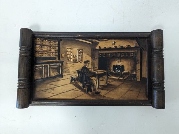 [BEARN] PLATEAU rectangulaire en bois, à...