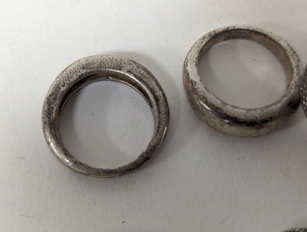 LOT DE BAGUES en argent (800).