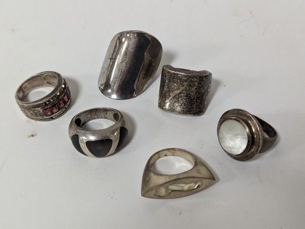 LOT DE 6 BAGUES en argent (925)
