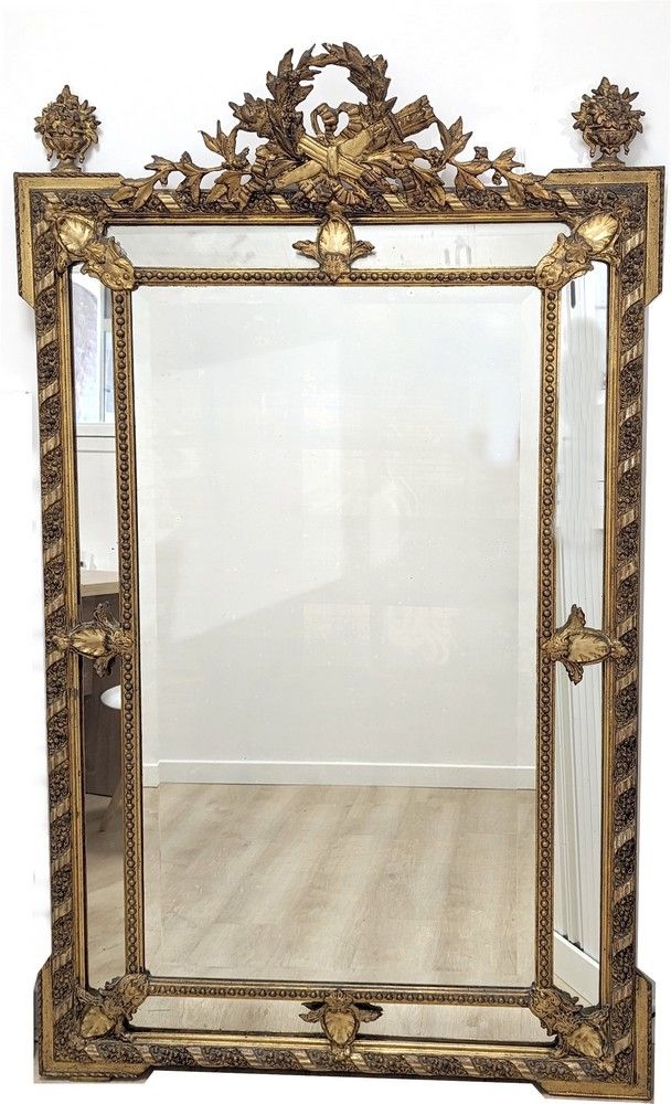 MIROIR A PARECLOSES rectangulaire en bois...