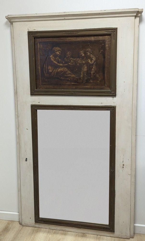 TRUMEAU rectangulaire en bois laqué blanc...
